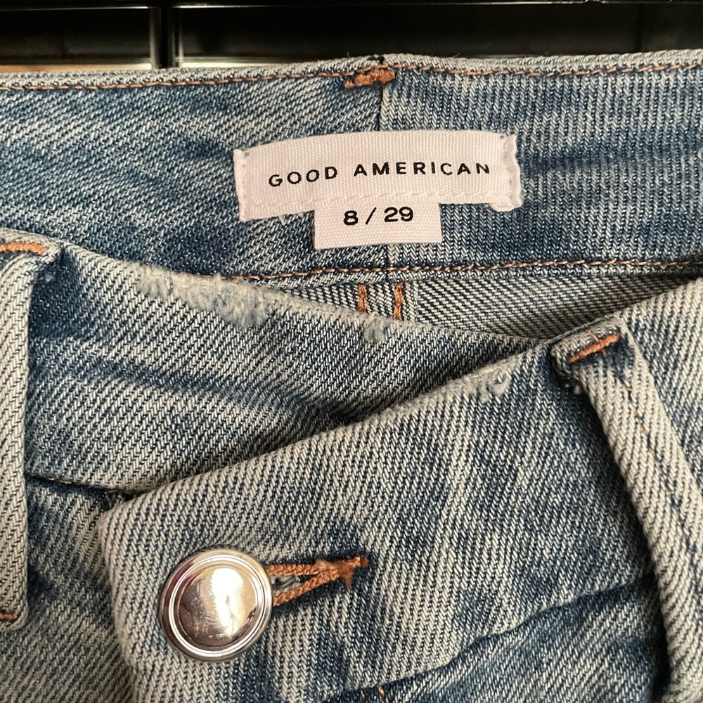 Good American crossover button jeans